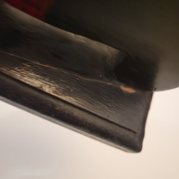 Handcrafted Wooden Scottie Dog Figurine With Red Accents 7.5" - Picture 8 of 8